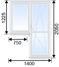 Балконный блок (стеклопакет 25 мм)